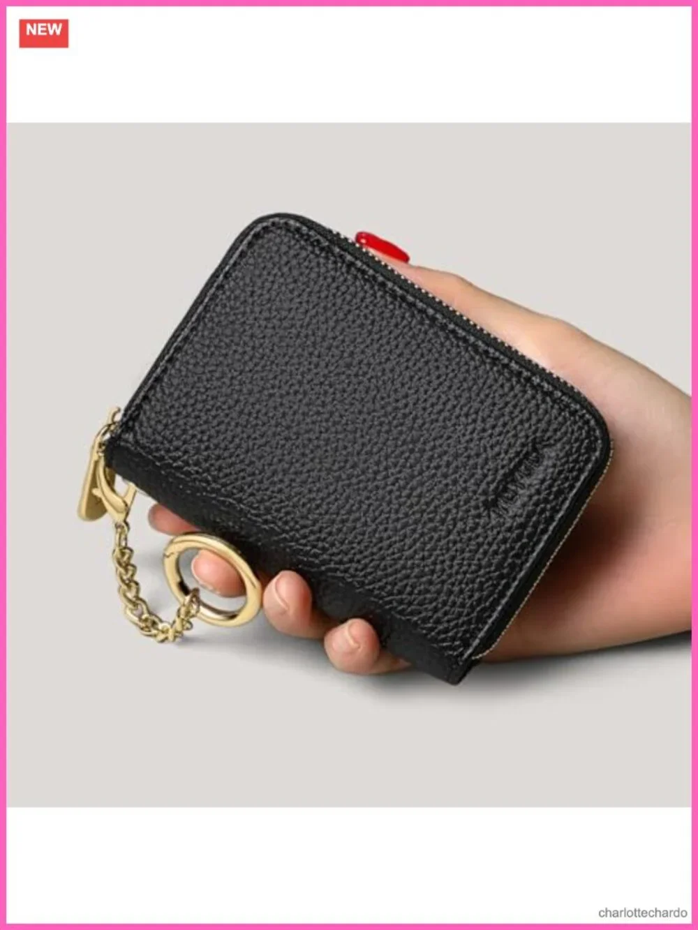 Vegan Leather RFID Blocking Credit Card Wallet with Key Chain 13 Slots